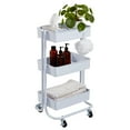 thumbnail image 6 of ECR4Kids 3-Tier Metal Rolling Utility Storage Cart, Multipurpose Organization, White, 6 of 8