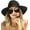 Black, variant on Sun Hats for Women Summer Wide Brim UV UPF 80+ Panama Fedora Foldable Packable Straw Beach Hat