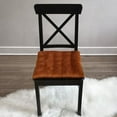 thumbnail image 2 of My Infinity Store 16" Plush Square Tufted Chair Pad/Cushions Tie-Backs (Cinnamon/Rust, 4 Piece), 2 of 5