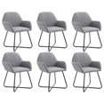 thumbnail image 1 of vidaXL Chaises de Salle à Manger 6 Pcs Tissu Gris Pâle, 1 of 5