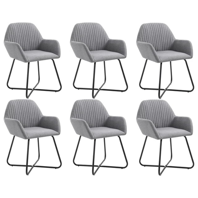 vidaXL Chaises de Salle à Manger 6 Pcs Tissu Gris Pâle