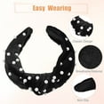 thumbnail image 4 of Unique Bargains Velvet Hair Headband Faux Pearl Knotted Headband for Women Girl Black 6.69"x4.72"x1.38" Wide Headband, 4 of 7