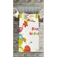 thumbnail image 3 of Ambesonne Birthday Quilted Bedspread Set 2 Pcs, Birthday Owls Birds, Twin Size, Multicolor, 3 of 3
