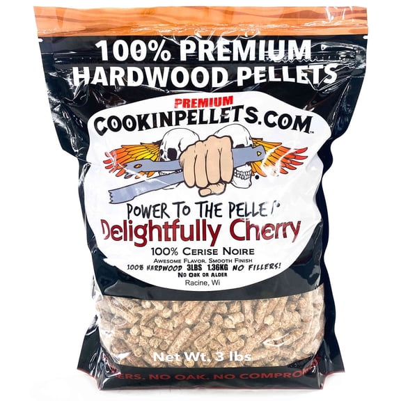 CookinPellets Premium Delightfully Cherry Wood Pellets for Indoor & Outdoor Smoker,3Lb Bag
