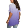 thumbnail image 5 of Tdoqot Womens Trendy Gradient Shirts- Short Sleeve Summer V-Neck Casual Loose Fit Tops Blouse Mint Green Size XL, 5 of 7