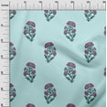 thumbnail image 2 of oneOone Viscose Jersey Baby Blue Fabric Floral Block Craft Projects Decor Fabric Printed By The Yard 60 Inch Wide, 2 of 5