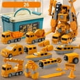 thumbnail image 2 of Magnetic Transformable Robot Car Building Set, 6-in-1 Engineering Vehicle STEM Toy with Storage Box, Educational Gift Ages 6+, 2 of 8