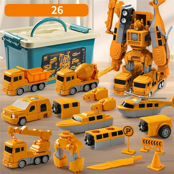 Magnetic Transformable Robot Car Building Set, 6-in-1 Engineering