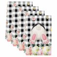 thumbnail image 2 of Easter Kitchen Towels Set of 4, Spring Bunny Feet Flowers Eggs Black Buffalo Plaid Absorbent Dish Towels for Kitchen, Microfiber Hand Towel, Quick Drying Tea Towel for Cleaning Decorative Dishcloths, 2 of 7