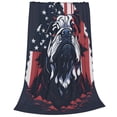 thumbnail image 2 of Rateoe Bulldog with Forest Flag Print Fuzzy Fleece Throw Blanket Extra Large,Super Soft,Fluffy and Warm Blankets for Couch,Bed,All Season Use (60"x50"), 2 of 8