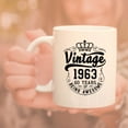 thumbnail image 6 of Crown Vintage 1963 60 Years Of Being Awesome Ceramic Coffee Mug 60th Birthday Gift For Him Her Sixty and Fabulous, 6 of 6