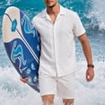 thumbnail image 2 of UVEASISHA Mens Linen Shirts Short Sleeve Casual Button Down Shirt Breathable Summer Beach Shirts Solid Color Regular Fit Collared Shirt Tops White XL, 2 of 10