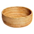 thumbnail image 1 of Cesta redonda de mimbre para fruta, bandeja de comida, tazón para habitación (10,2 pulgadas grandes) Afortunado Sencillez, 1 of 5