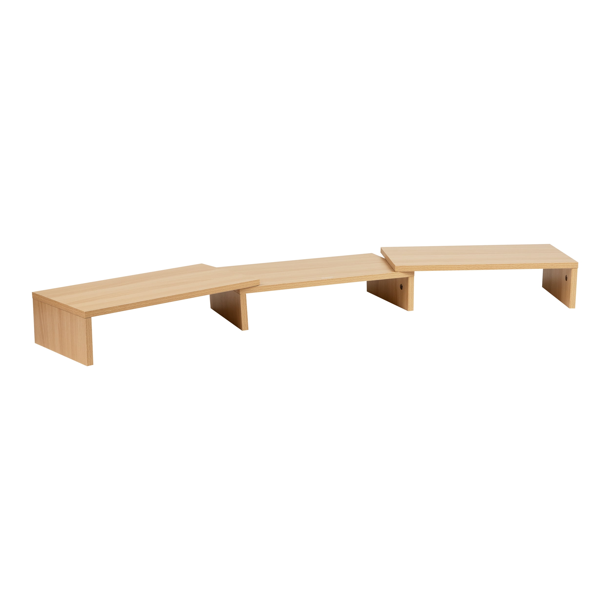 Mind Reader Dual Monitor Stand, Desktop Organizer, Laptop Riser, Office, MDF, 51.25"L x 9.25"W x 4.75"H, Brown