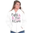 thumbnail image 3 of Breast Cancer Ribbon Fight for a Cure Womens Plus Size Graphic Zipper Hoodie Brisco Brands 2X, 3 of 5