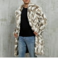 thumbnail image 4 of YueHuiYing Men's Faux Fur Coat Winter Long Faux Mink Coat Fluffy Thick Trench Coat Turn Down Collar for Men, 4 of 9
