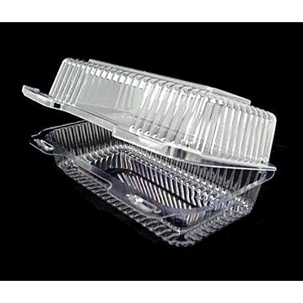 Durable Packaging 9" x 5" x 3" Clear Hinged Plastic Food Sandwich Take