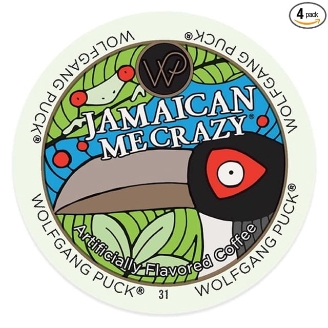 Wolfgang Puck Coffee, Keurig KCups for Keurig Brewers, Jamaican Me Crazy, 96 Count (Pack of 4)