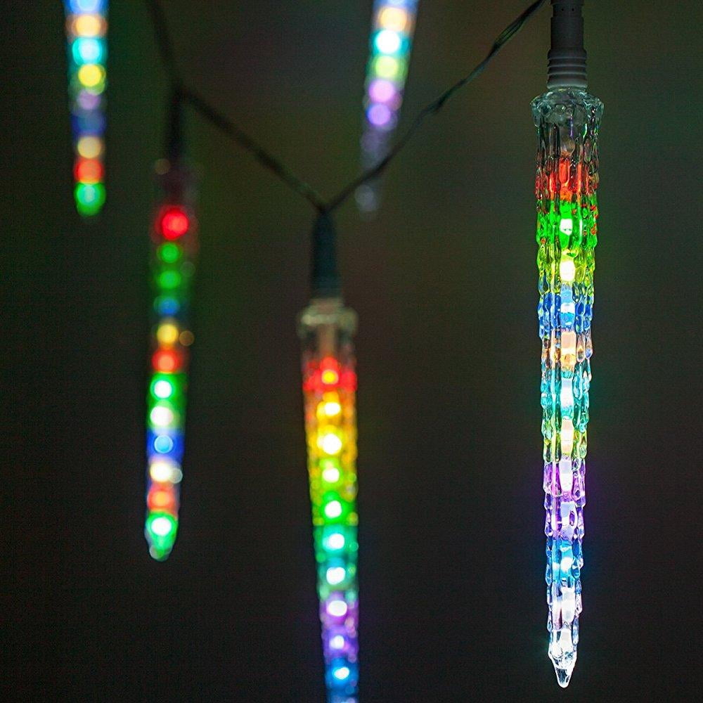145 Rgb Led Multicolor Cascading Icicle Lights Outdoor Meteor Shower