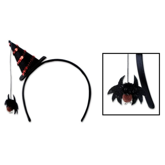 Spider Witch Hat Headband - 12 Pack (1 Per Card)