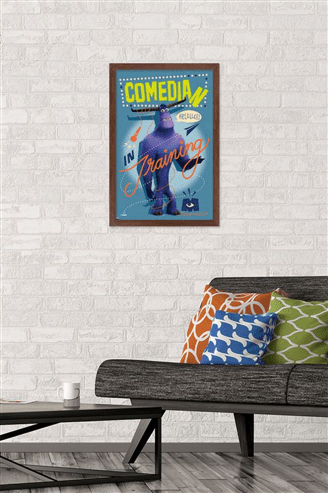 Disney Monsters at Work - Comedian Wall Poster, 14.725" x 22.375", Framed