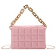thumbnail image 2 of Bolso de mensajero de PU con patrón de cuadros retro para mujer, bolso de cadena informal (rosa) Tmvgtek Para estrenar, 2 of 9
