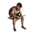 thumbnail image 2 of 3D Printed Greek Figurine with Model And, Antique Bronze Finish, for Home Office Bookshelf Decoration, 2 of 4