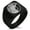 Black, variant on Stainless Steel Greek Mythology Medusa Geometric Pattern Biker Style Polished Ring