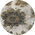 thumbnail image 1 of Ahgly Company Machine Washable Indoor Round Abstract Tan Brown Area Rugs, 5' Round, 1 of 7