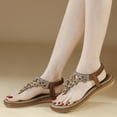 thumbnail image 2 of Wedge Sandals Women Clip Toe Sandals Jelly Beach Flip Flops Female Students Korean Fashion Wear Summer Flat Sandals Brown 39, 2 of 8