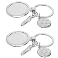 thumbnail image 1 of OULII 2Ud Llaveros Con Colgante De Fútbol En Metal Plateado Para Souvenir Y Deportiva, 1 of 8