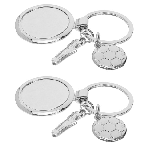 OULII 2Ud Llaveros Con Colgante De Fútbol En Metal Plateado Para Souvenir Y Deportiva