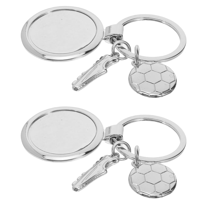 OULII 2Ud Llaveros Con Colgante De Fútbol En Metal Plateado Para Souvenir Y Deportiva