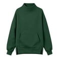 thumbnail image 5 of Mock Neck Sweatshirt for Women 2026 Cute Crew Neck Long Sleeve Sweatshirt Fall Winter Fashion Outfits Clothes Dark Green 3XL, 5 of 8