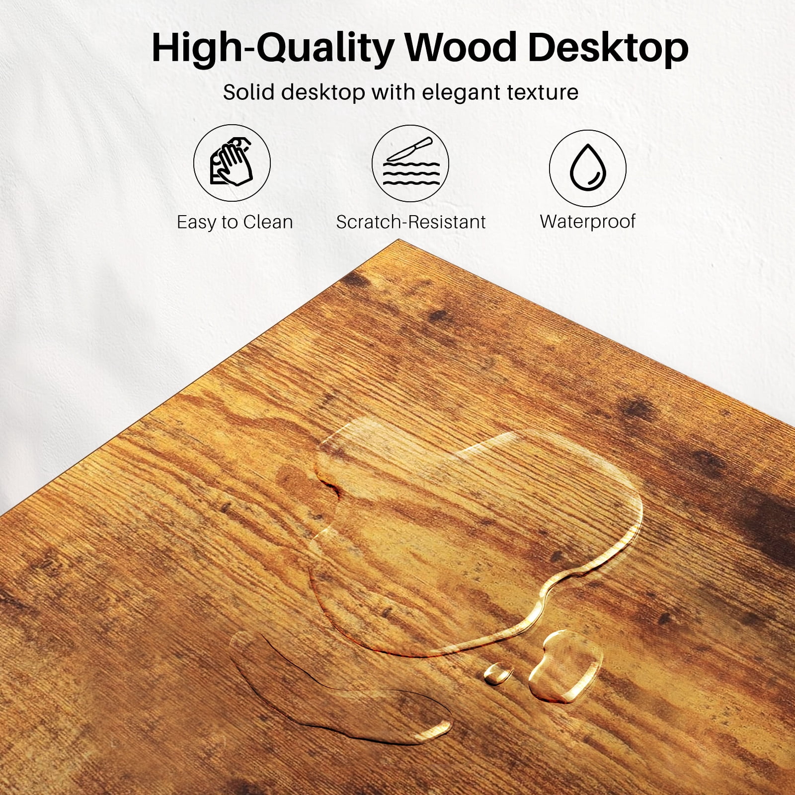 TINKLE WELL 50-inch L-Shaped Computer Desks, Corner Gaming Table with Wooden Desktop, Reversible Design, CPU Stand and Side Bag for Home Office, Study, Vintage Brown
