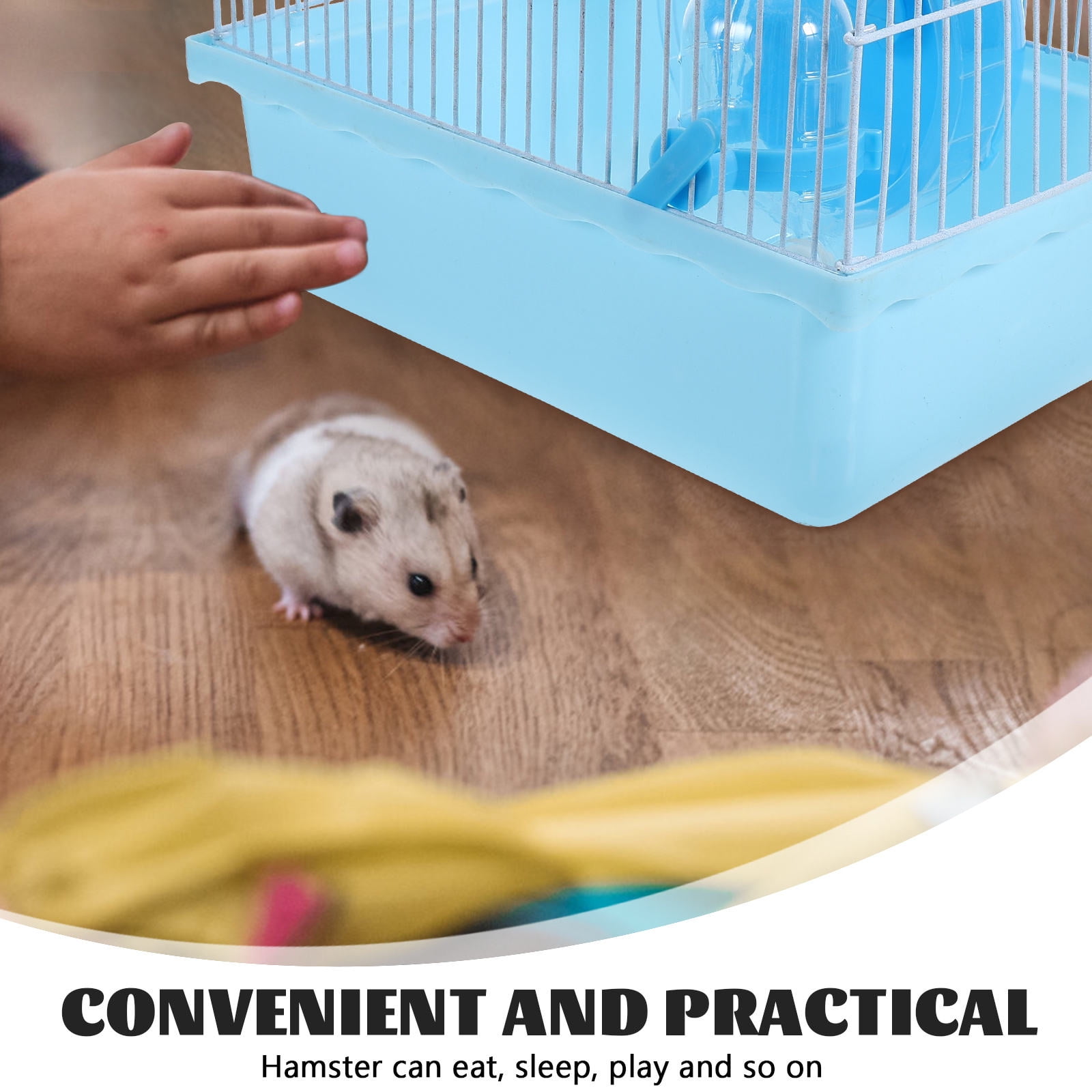 QIFULL Pet House Blue Hamster Cage Spacious Design with No Harm Materials for Small Pets