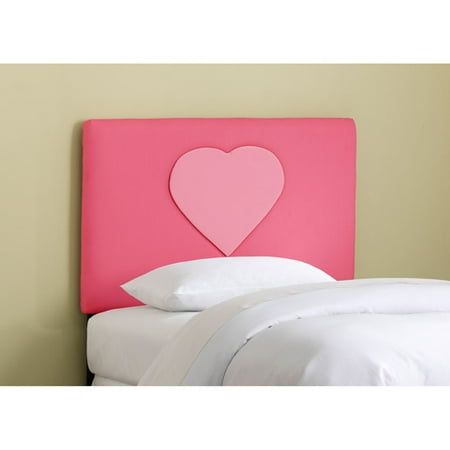 Skyline Furniture Upholstered Heart Headboard, Full, Fr. Pnk/Lt. Pnk