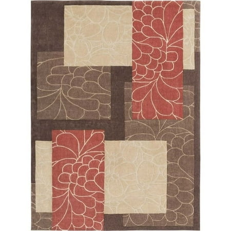 Surya Cosmopolitan 9' x 13' Hand Tufted Rug in Brown and Red