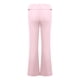 thumbnail image 5 of moda de las mujeres color sólido slim fit cintura inversa delgada cintura baja cintura elástica pantalones acampanados rosa claro / xl, 5 of 7