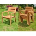 thumbnail image 3 of Grade-A Teak Dining Set: 6 Seater 7 Pc: 122" Atnas Double Extension Rectangle Table And 6 Vellore Stacking Arm Chairs Outdoor WholesaleTeak #WMDSWVm, 3 of 5