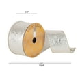 thumbnail image 2 of Vickerman 2.5" x 10 yard Silver Circle Woven Dupion Christmas Ribbon, 2 of 2