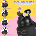 thumbnail image 3 of Botella Deportiva Para Agua 3 En 1 Con 3 Niveles Distintos de Litros Portátil Reutilizable, de plástico Xtellar negro, 3 of 3