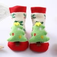 thumbnail image 4 of NOKIO Ladies' Cozy Slipper Socks Christmas Socks Fall Non-slip Socks Cotton Clothing With Grip Rubber, Animal Print Pattern Santa'S Workshop Themed Christmas Stockings For Women, 4 of 4