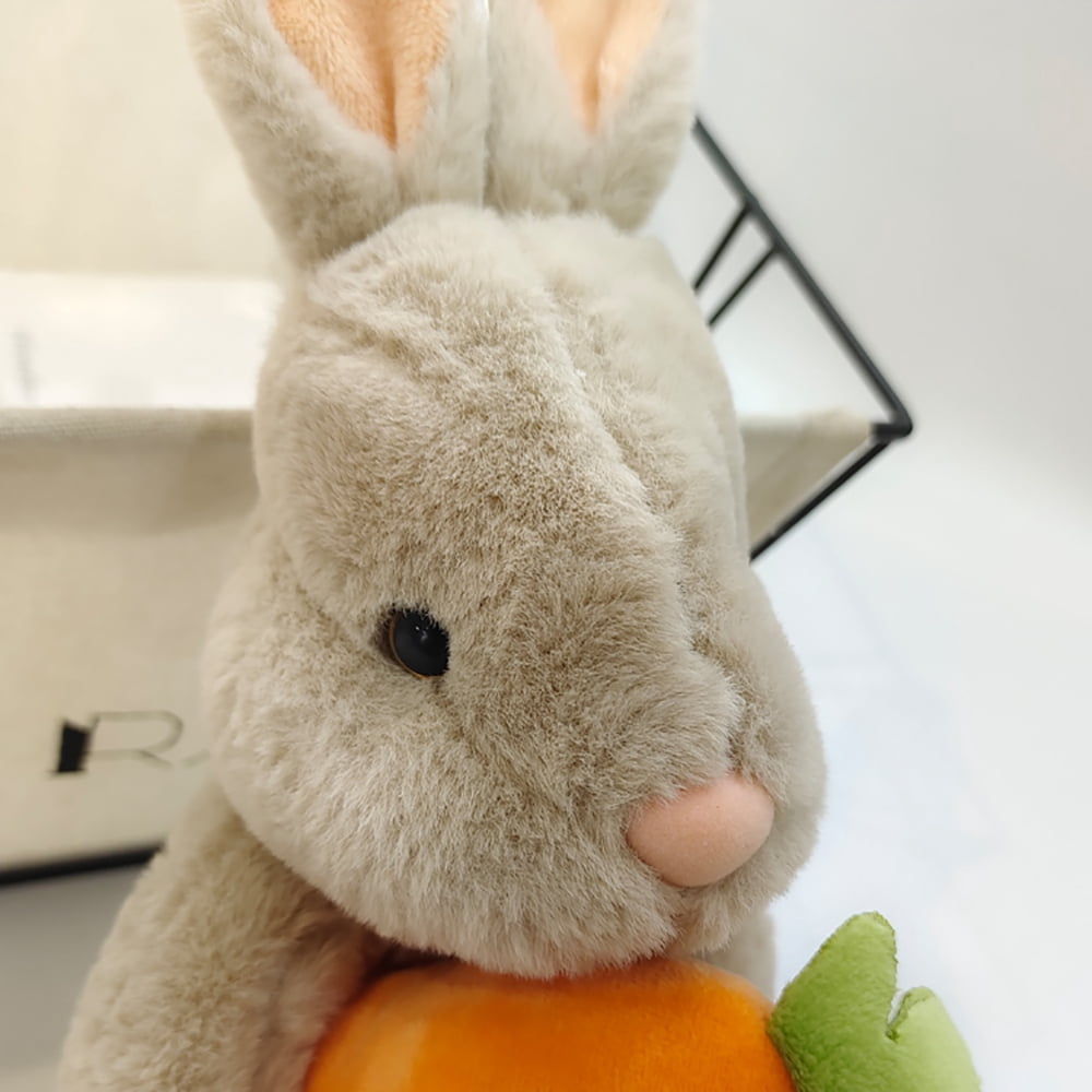 Rabbit Hold Carrot Doll Stuffed Plush Bunny Plush Toy Kids Sleeping Pet Buddy Cute Squishy Ragdoll Easter Decorations Bunny