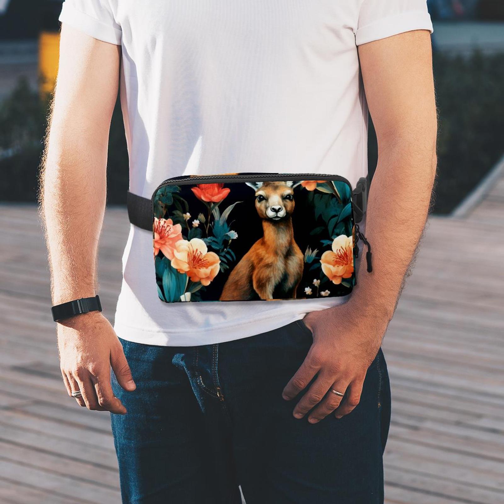 Kangaroo Adjustable Lightweight Waist Packs Fanny Packs Money Belt with Extension Strap Unisex