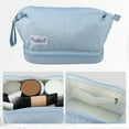 thumbnail image 3 of Makeup Bag Cosmetic Travel Bag Waterproof Organizer Case Toiletry Bag for Women Nylon Blue, 3 of 6
