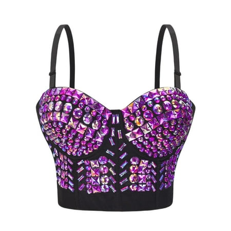 

Bralettes for Women Punk Handmade Beading Wear Bra Manufacturers Night Club Party Dancers Performance Clothes