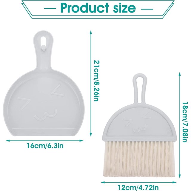 Mini palas y palas, escobas y trituradoras. Los cepillos portátiles sobre la mesa recogen restos, piel suave y herramientas de limpieza de pala (gris). ZefeiWu 8390605580369