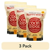 (3 pack) Colby Ridge Fluffy White Half Salt Gourmet Craft Popped Gluten Free Popcorn Snack Sized Large Pouch (2 Gallons = 34 Cups)