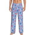 thumbnail image 2 of Lsque Strawberry And Flowers Print Men's Pajama Pants, Lounge Pant - Comfortable Home Wear,Elastic Waistband, Stylish Design-Small, 2 of 9